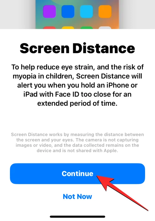 A Képernyőtávolság engedélyezése és használata iOS 17 rendszeren