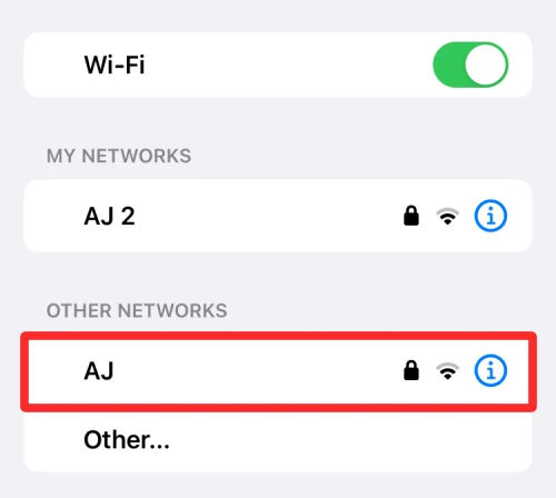 Ismert hálózatok eltávolítása iOS rendszeren