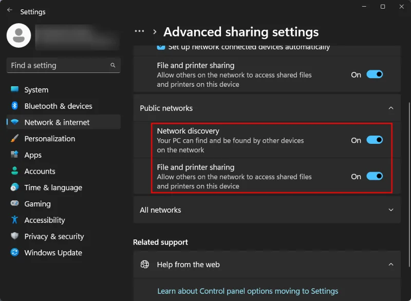 Как да включите мрежовото откриване в Windows 11: 4 метода и 3 решения