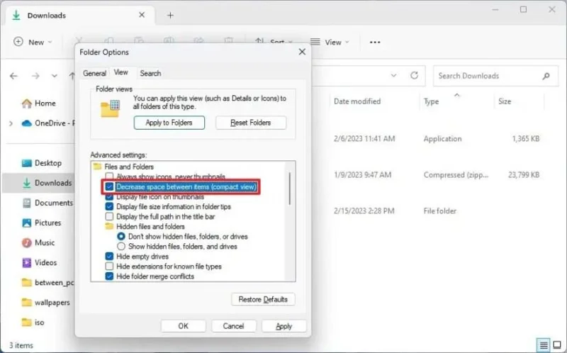 Як увімкнути компактний вигляд Провідника файлів у Windows 11