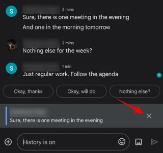 Slik siterer du i svar i Google Chat