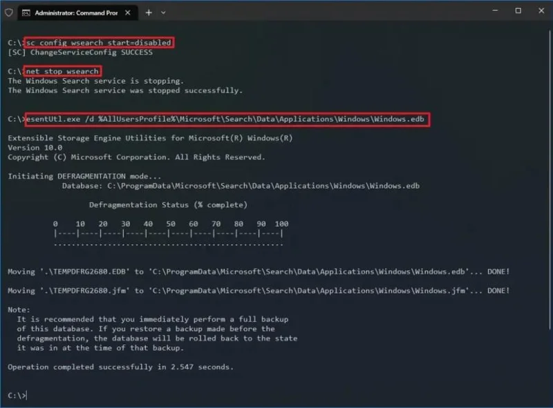 Як виправити великий Windows.edb у Windows 10