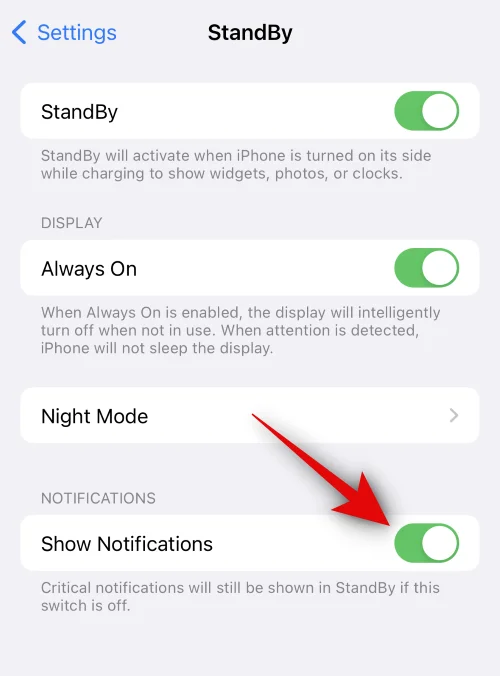 Az értesítések engedélyezése vagy letiltása készenléti módban az iPhone készüléken iOS 17 rendszeren