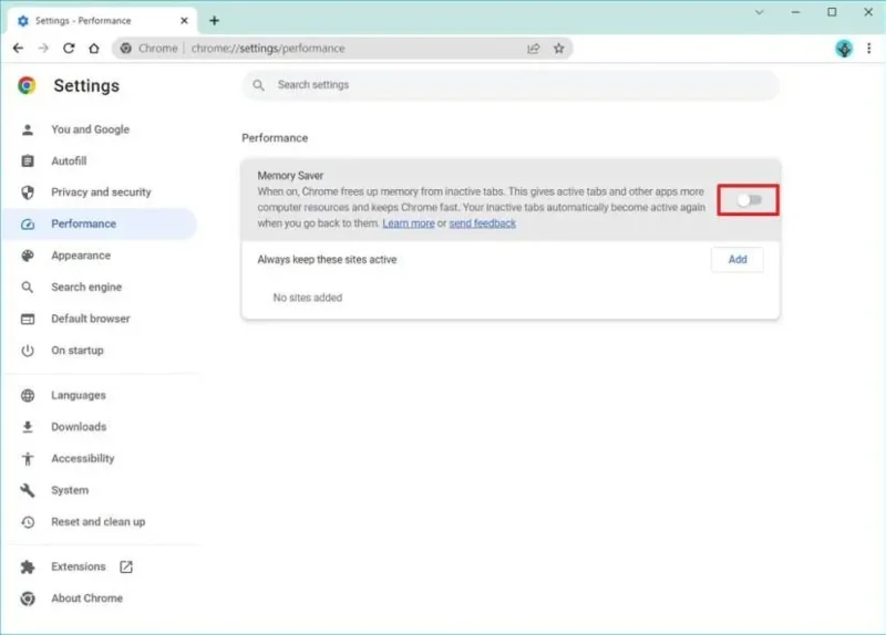 Як увімкнути вкладки збереження пам’яті в Google Chrome