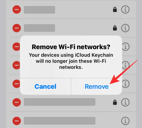 Ismert hálózatok eltávolítása iOS rendszeren
