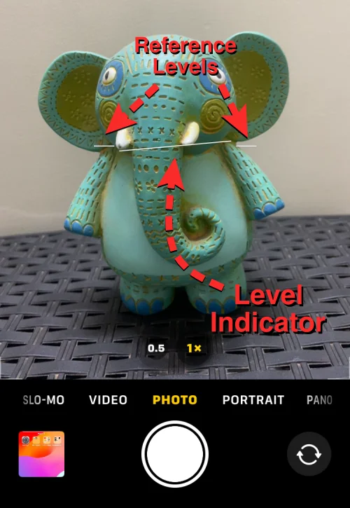 Szintjelző hozzáadása a kamerához iOS 17 rendszeren