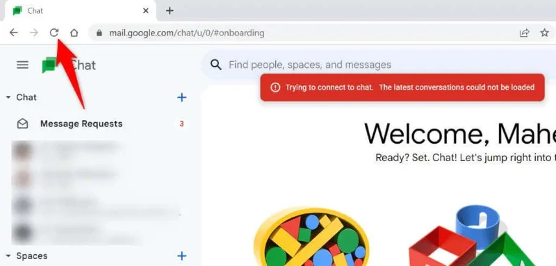 Как да поправите „Невъзможно е да се свържем с чат“ в Google Chat