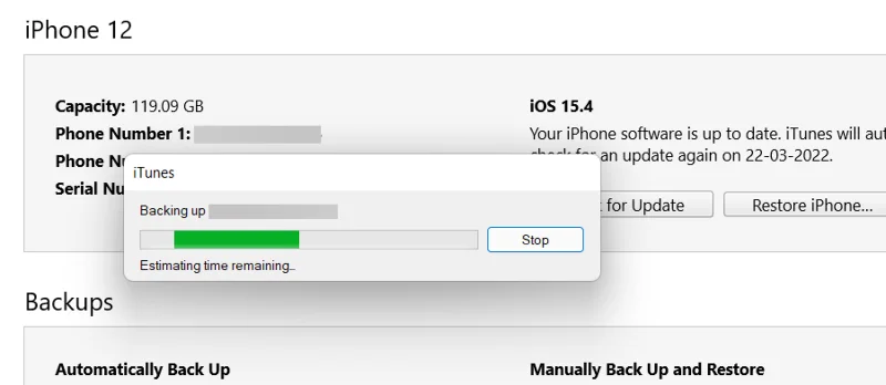 iTunes-varmuuskopion poistaminen Windows 11:ssä