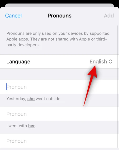 Slik legger du til pronomen for en kontakt på iOS 17