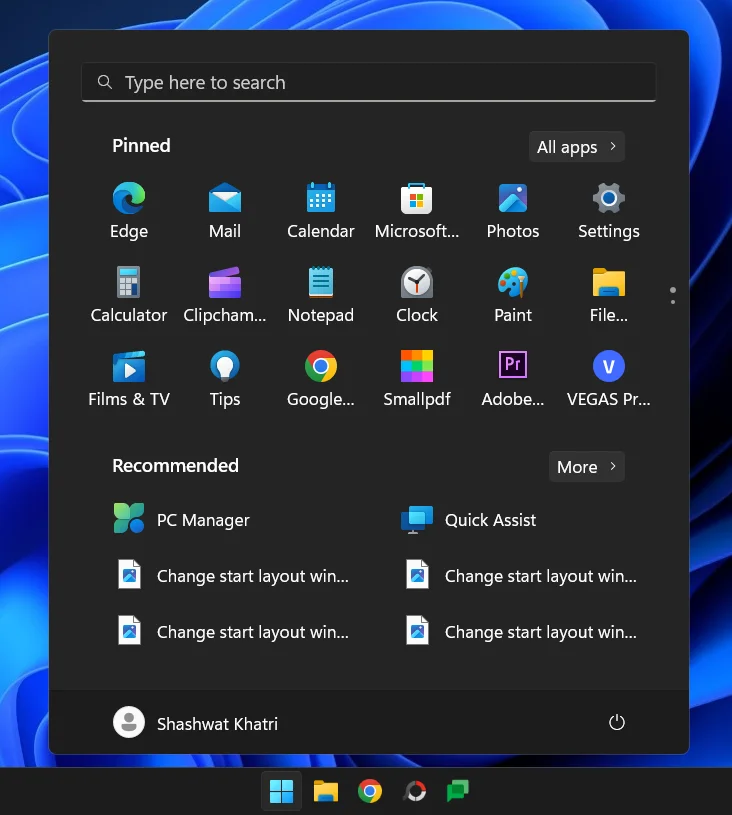 Як змінити макет меню «Пуск» у Windows 11