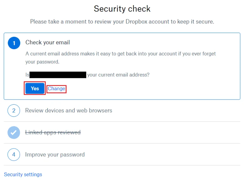 Dropbox: Как да прегледате настройките си за сигурност