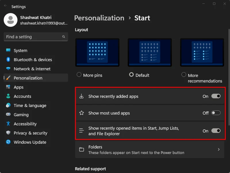 Як змінити макет меню «Пуск» у Windows 11