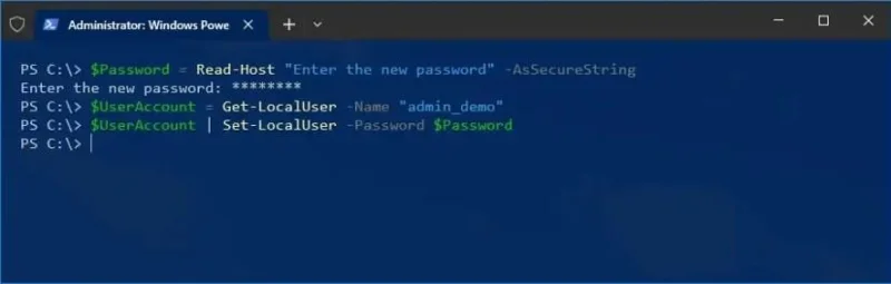 Як змінити пароль облікового запису за допомогою PowerShell у Windows 10