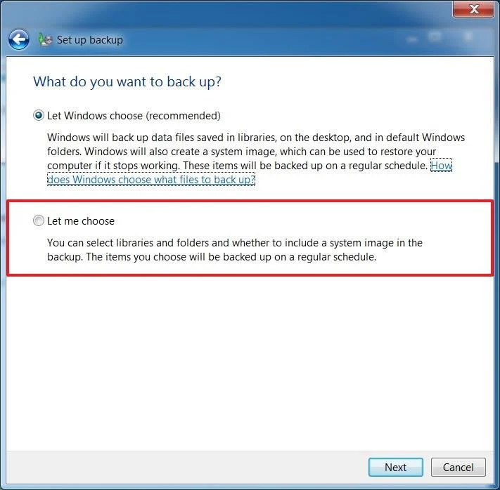 Jak vytvořit úplnou zálohu v systému Windows 7
