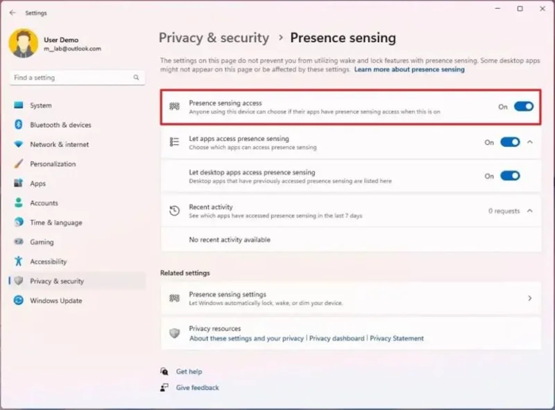 Як увімкнути функцію визначення присутності в Windows 11