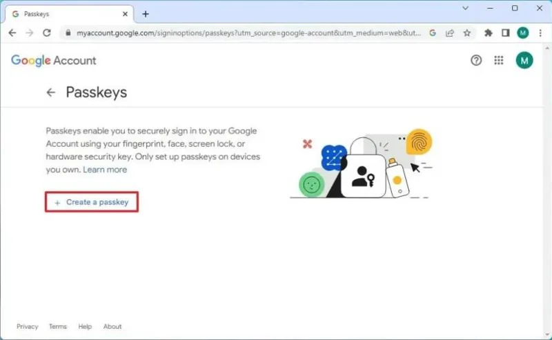 Jak nastavit přístupový klíč na účtu Google