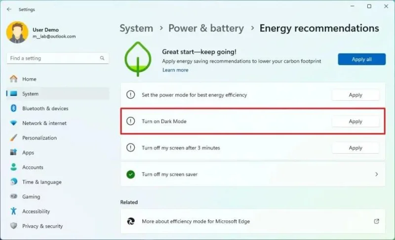Як увімкнути нові параметри використання енергії та акумулятора в Windows 11