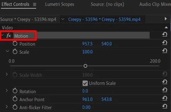 Как да направите ефект на увеличаване или намаляване на мащаба в Adobe Premiere