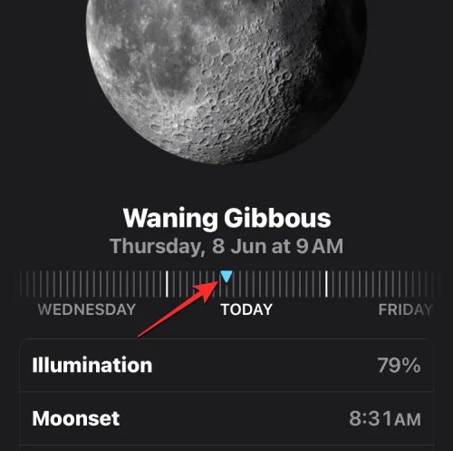 Hvordan sjekke måneinformasjon, månenedgang og måneoppgang, månefasekalender på iPhone på iOS 17