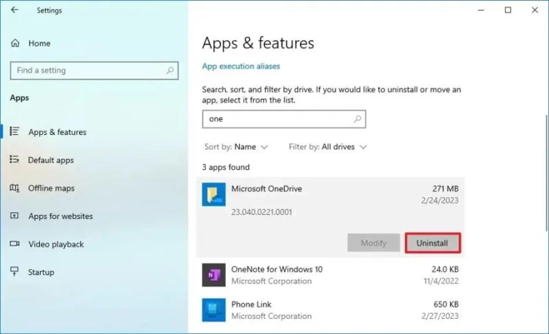 Як видалити OneDrive у Windows 10