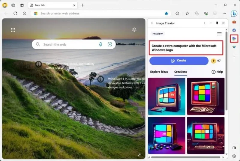 Kuvien luominen tekoälyllä Bing Chatissa