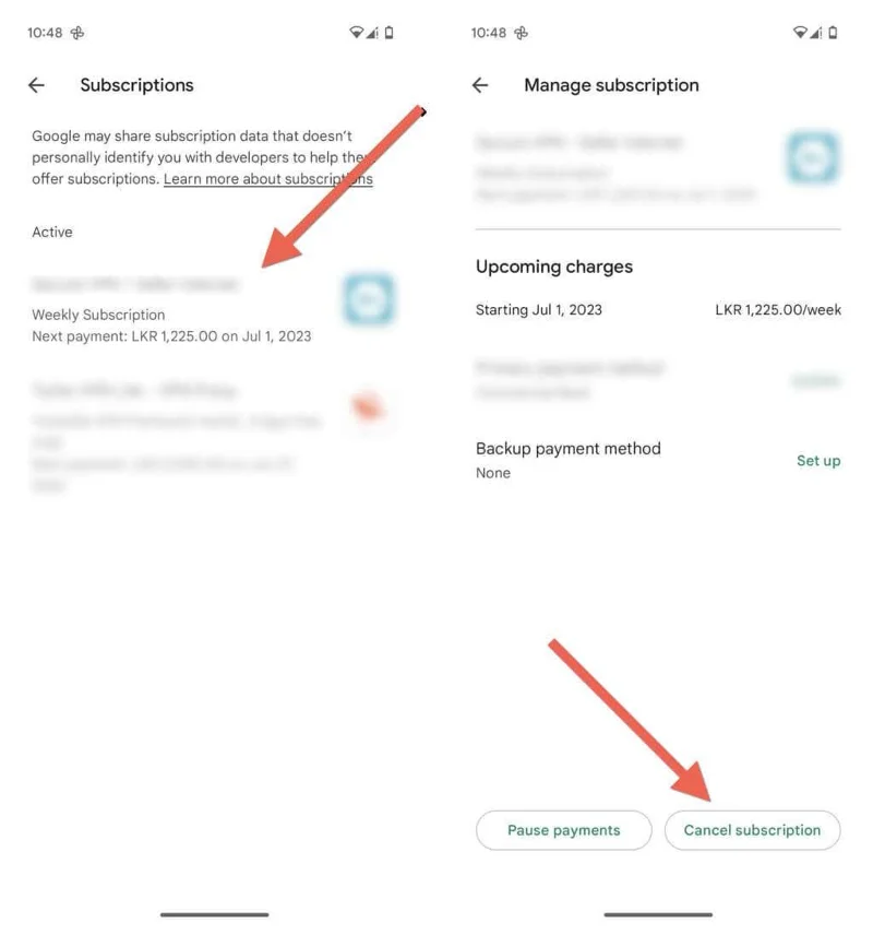 Как да поставите на пауза или да отмените абонаменти в Google Play