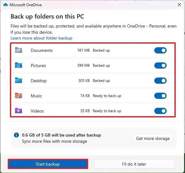Jak cloud zálohovat aplikace, nastavení, soubory v systému Windows 11