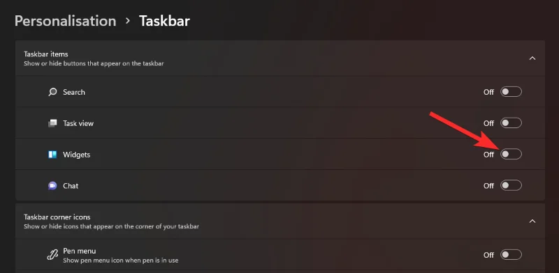 Sådan skjules, deaktiveres eller afinstalleres widgets på Windows 11 (og deaktiverer Windows+W-genvej)