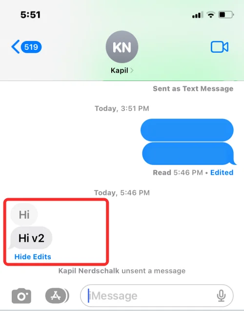 Sådan får du vist redigeringshistorikken for en besked i meddelelser på iPhone på iOS 16