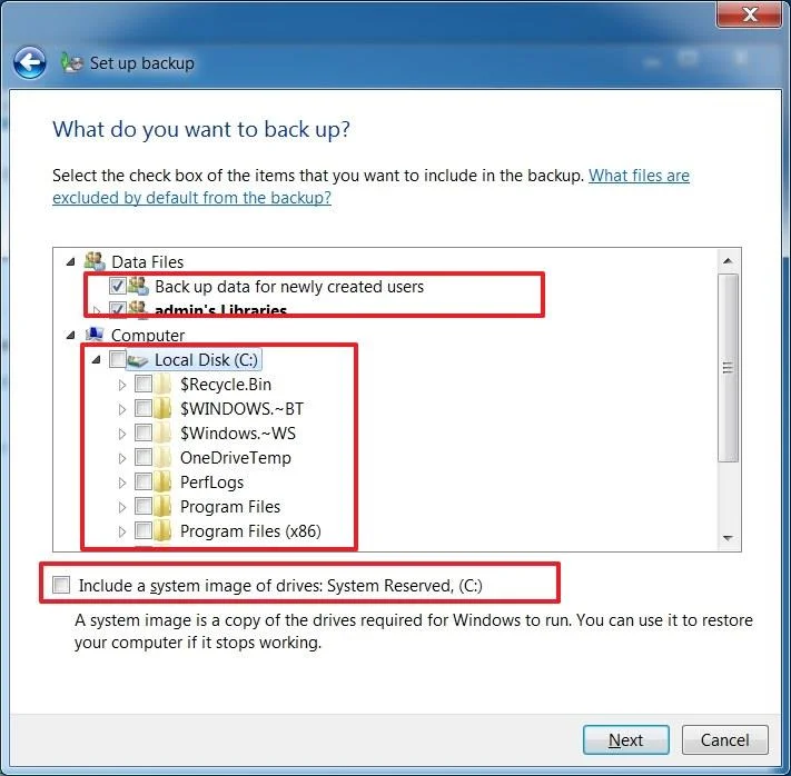 Jak vytvořit úplnou zálohu v systému Windows 7