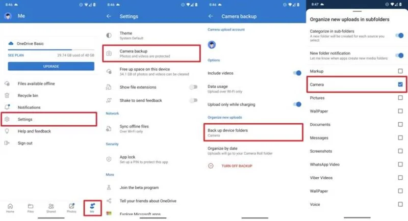 Aktiver sikkerhetskopiering i OneDrive