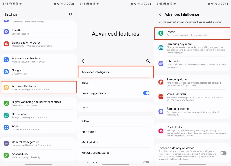 Jak používat Live Translate na Galaxy S24