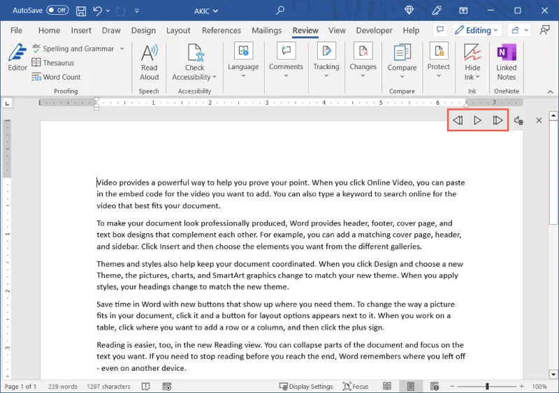 Kuinka saada Microsoft Word lukemaan asiakirjasi ääneen