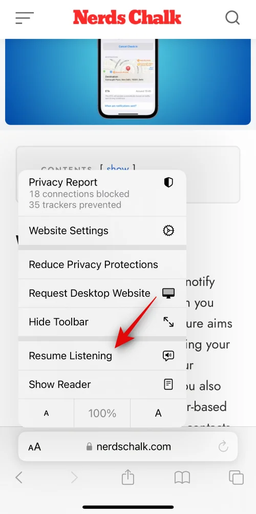 Jak přimět Safari číst text na iPhone s iOS 17