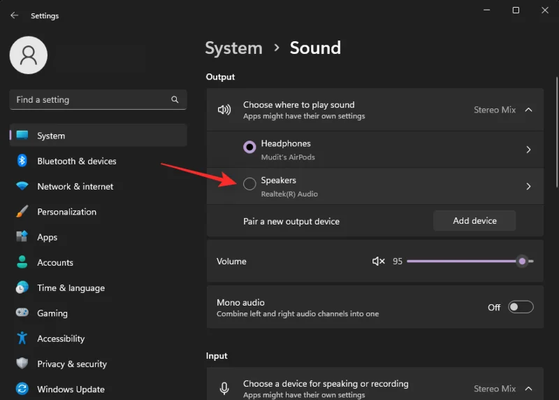 Jak nastavit výchozí zvukové zařízení v systému Windows 11