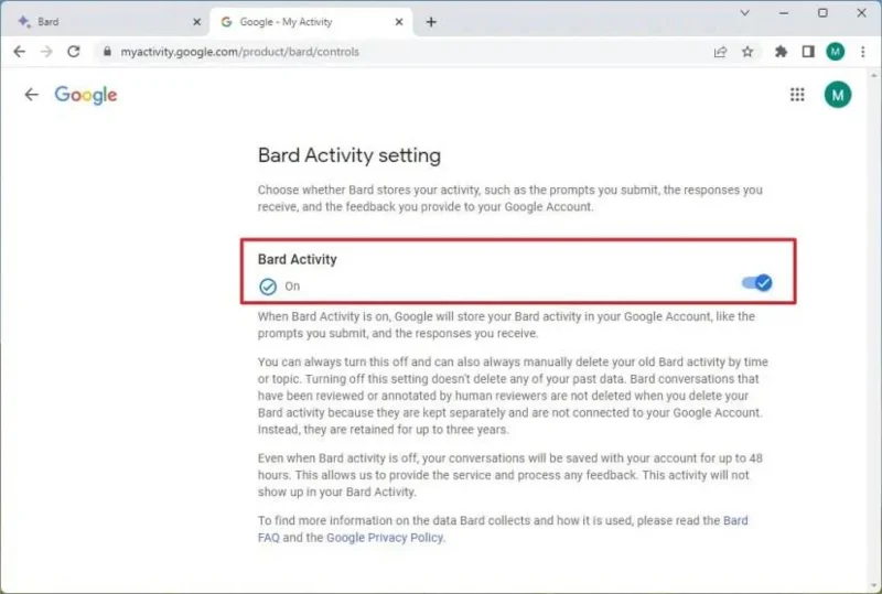 Kuinka tyhjentää Google Bard AI -toimintahistoria