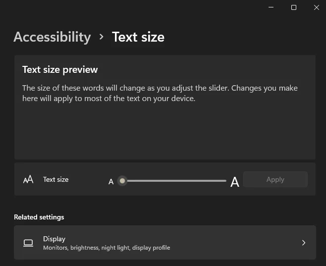 Fontin vaihtaminen Windows 11:ssä