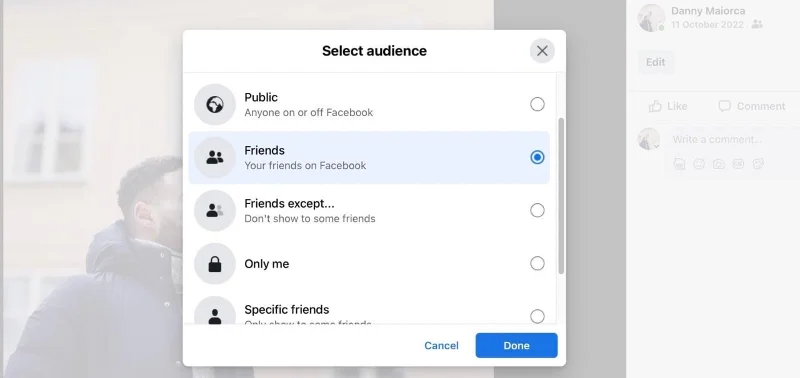 A Facebook adatvédelmi beállításainak megváltoztatása asztali számítógépen vagy laptopon