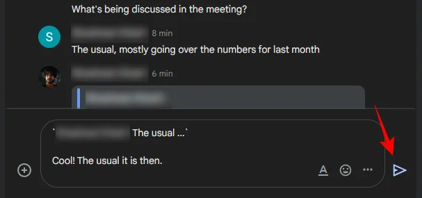 Slik siterer du i svar i Google Chat