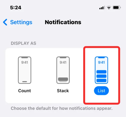Як повернути старий перегляд сповіщень на iPhone на iOS 16 за допомогою «Перегляду списку»