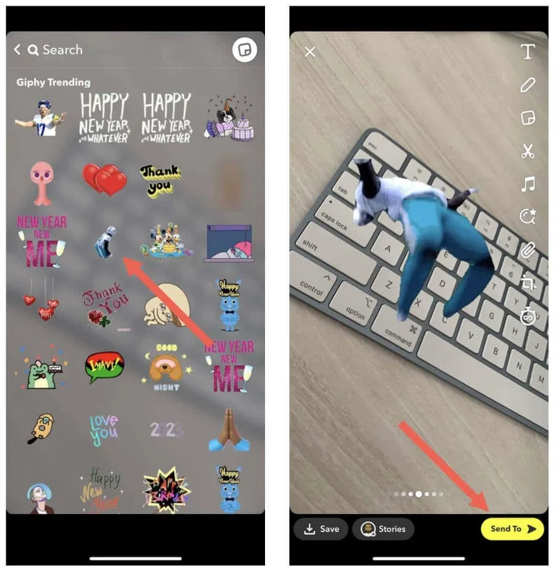 Hvordan sende GIF-er på Snapchat