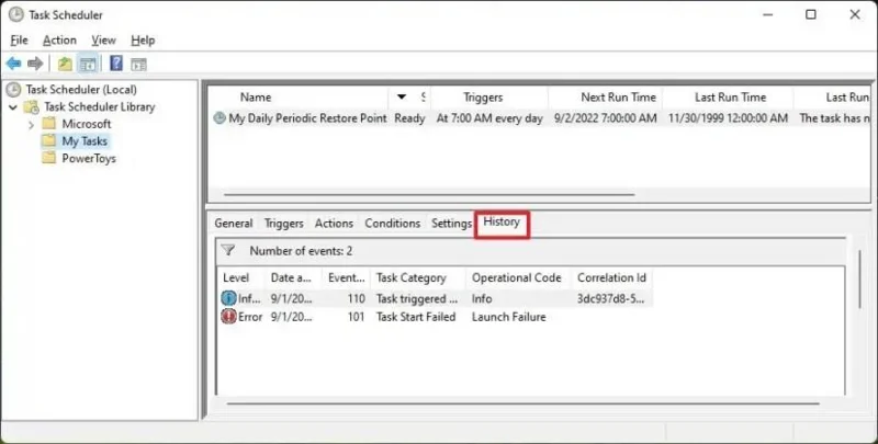 Як увімкнути історію планувальника завдань у Windows 11