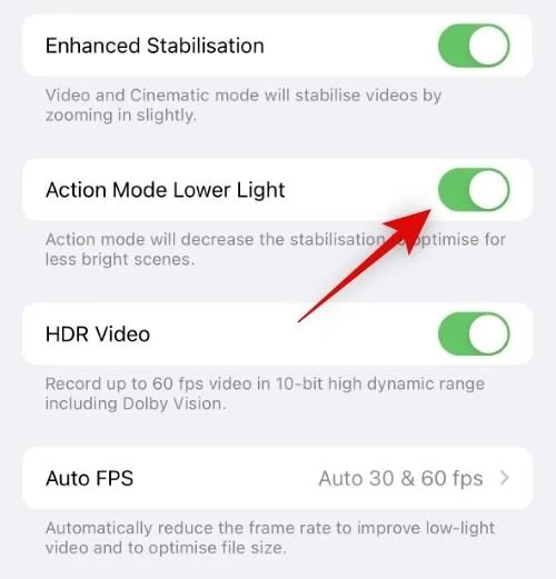 Vad är Action Mode Lower Light på iPhone 14?  Hur man använder det