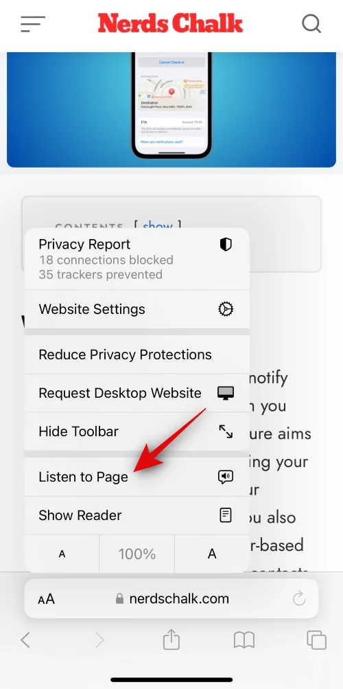 Jak přimět Safari číst text na iPhone s iOS 17
