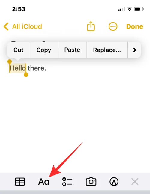 Hur man understryker text på iPhone