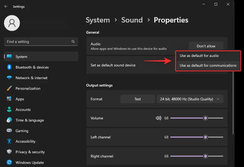 Jak nastavit výchozí zvukové zařízení v systému Windows 11