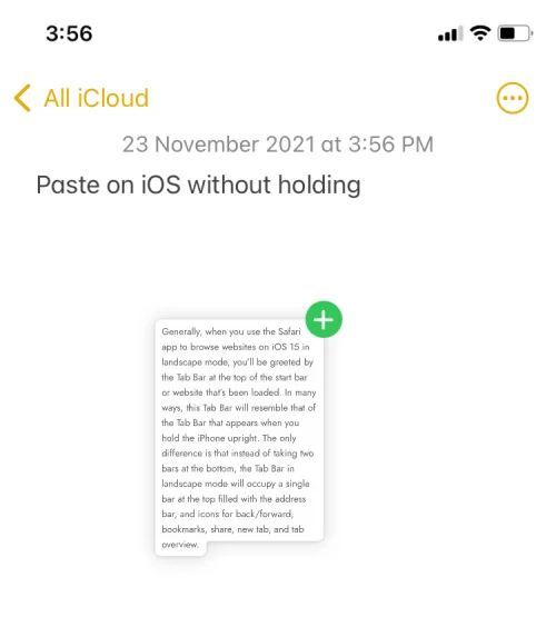 Як вставити на iPhone без утримання