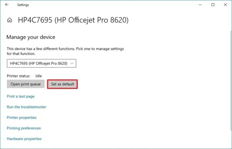 Як встановити принтер за замовчуванням у Windows 10