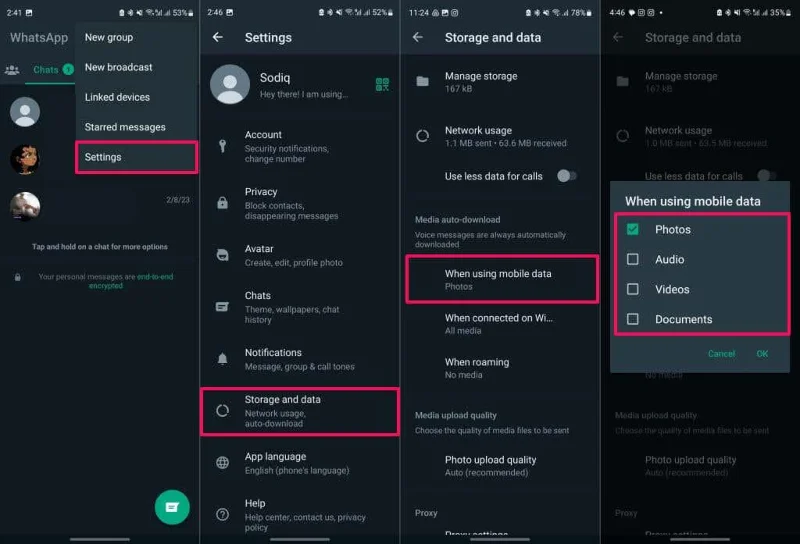 Как да спрете WhatsApp автоматичното запазване на снимки в галерията