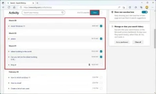 Як очистити історію пошуку Bing Chat AI